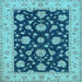 Square Machine Washable Persian Light Blue Traditional Rug, wshtr1475lblu