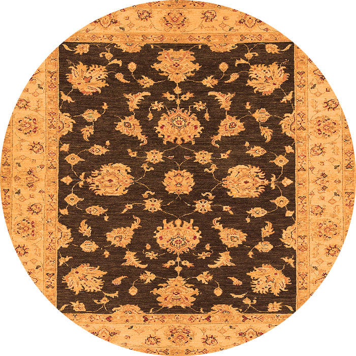Machine Washable Persian Orange Traditional Area Rugs, wshtr1475org