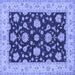 Square Persian Blue Traditional Rug, tr1475blu