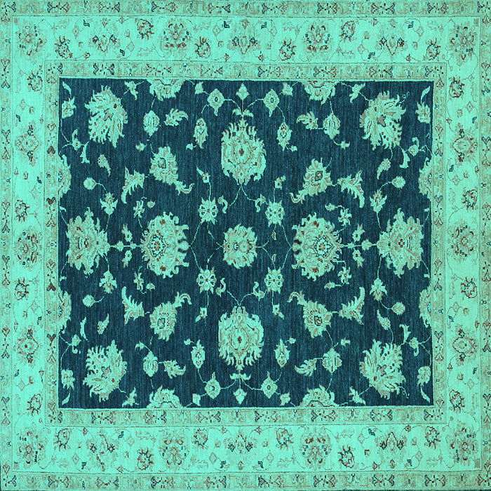 Square Persian Turquoise Traditional Rug, tr1475turq