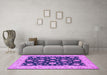 Machine Washable Persian Purple Traditional Area Rugs in a Living Room, wshtr1475pur