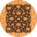 Square Persian Orange Traditional Rug, tr1475org