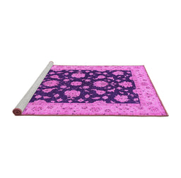 Sideview of Machine Washable Persian Pink Traditional Rug, wshtr1475pnk