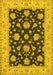 Machine Washable Persian Yellow Traditional Rug, wshtr1475yw