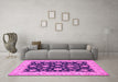 Machine Washable Persian Pink Traditional Rug in a Living Room, wshtr1475pnk