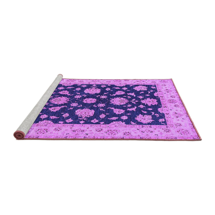 Sideview of Machine Washable Persian Purple Traditional Area Rugs, wshtr1475pur