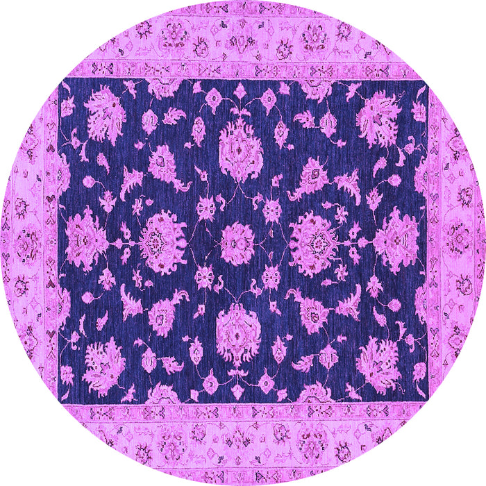 Round Machine Washable Persian Purple Traditional Area Rugs, wshtr1475pur