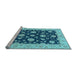 Sideview of Machine Washable Persian Light Blue Traditional Rug, wshtr1475lblu