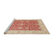 Sideview of Machine Washable Traditional Brown Rug, wshtr1476