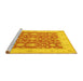 Sideview of Machine Washable Oriental Yellow Traditional Rug, wshtr1476yw