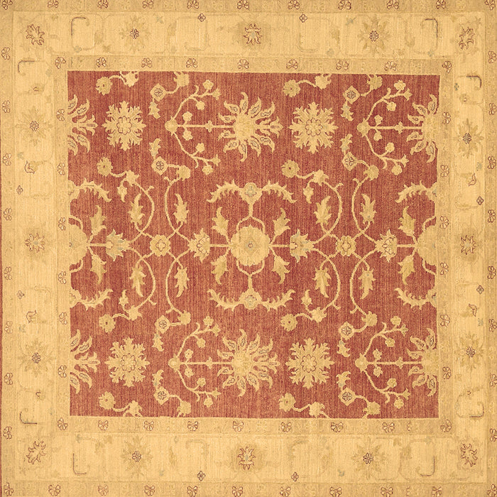 Square Oriental Brown Traditional Rug, tr1476brn