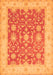 Serging Thickness of Machine Washable Oriental Orange Traditional Area Rugs, wshtr1476org