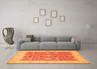 Machine Washable Oriental Orange Traditional Rug, wshtr1476org