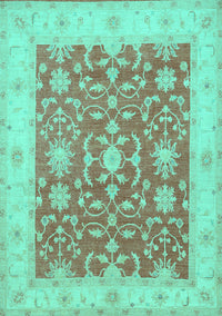 Oriental Turquoise Traditional Rug, tr1476turq