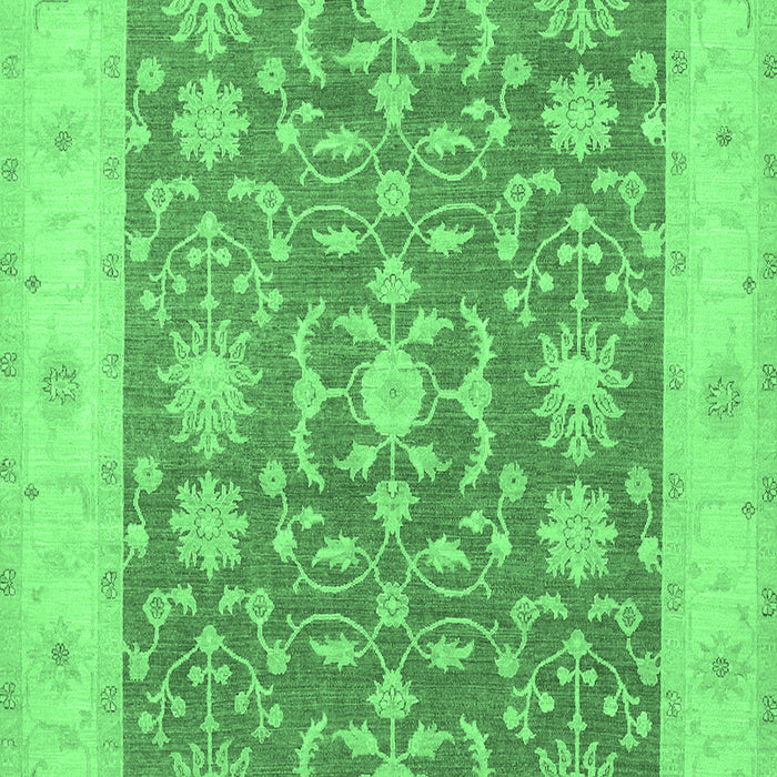 Machine Washable Oriental Emerald Green Traditional Area Rugs, wshtr1476emgrn