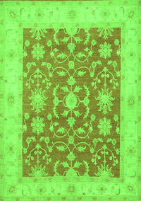 Oriental Green Traditional Rug, tr1476grn