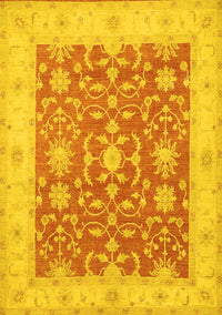 Oriental Yellow Traditional Rug, tr1476yw