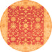 Machine Washable Oriental Orange Traditional Area Rugs, wshtr1476org