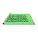 Sideview of Machine Washable Oriental Emerald Green Traditional Area Rugs, wshtr1476emgrn