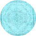 Round Persian Light Blue Traditional Rug, tr1477lblu