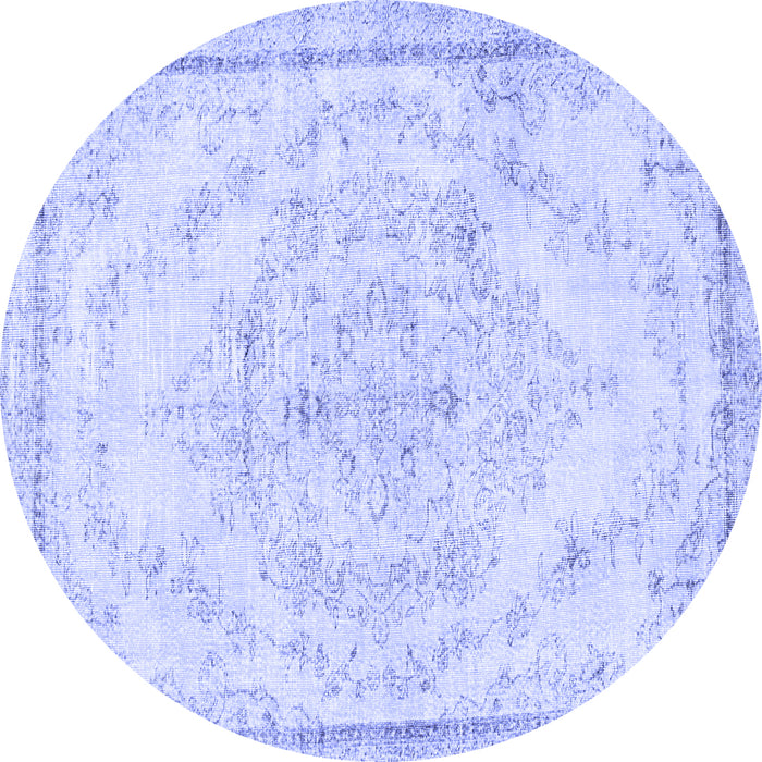 Round Persian Blue Traditional Rug, tr1477blu