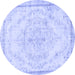 Round Persian Blue Traditional Rug, tr1477blu