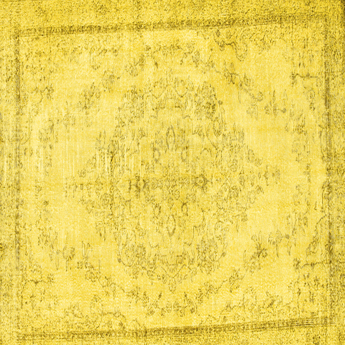 Square Persian Yellow Traditional Rug, tr1477yw