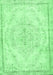 Machine Washable Persian Emerald Green Traditional Area Rugs, wshtr1477emgrn