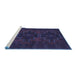 Sideview of Machine Washable Persian Blue Traditional Rug, wshtr1478blu