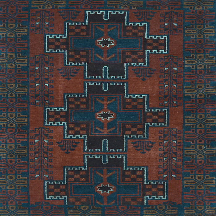 Square Machine Washable Persian Light Blue Traditional Rug, wshtr1478lblu