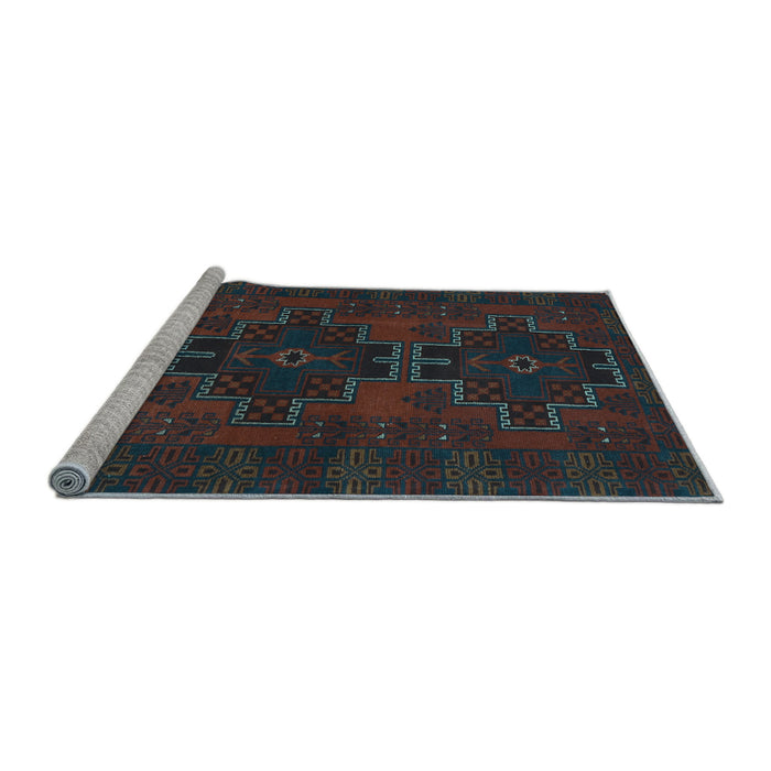 Sideview of Machine Washable Persian Light Blue Traditional Rug, wshtr1478lblu