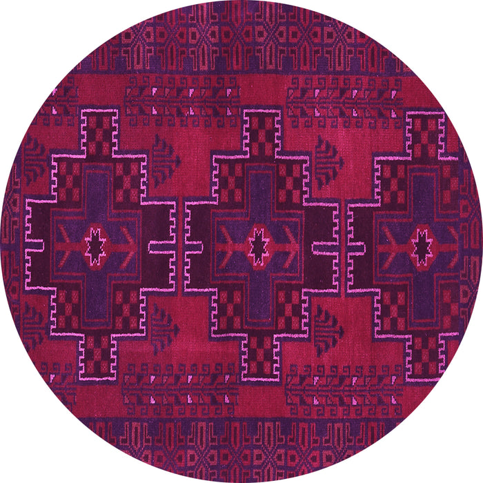 Round Machine Washable Persian Pink Traditional Rug, wshtr1478pnk