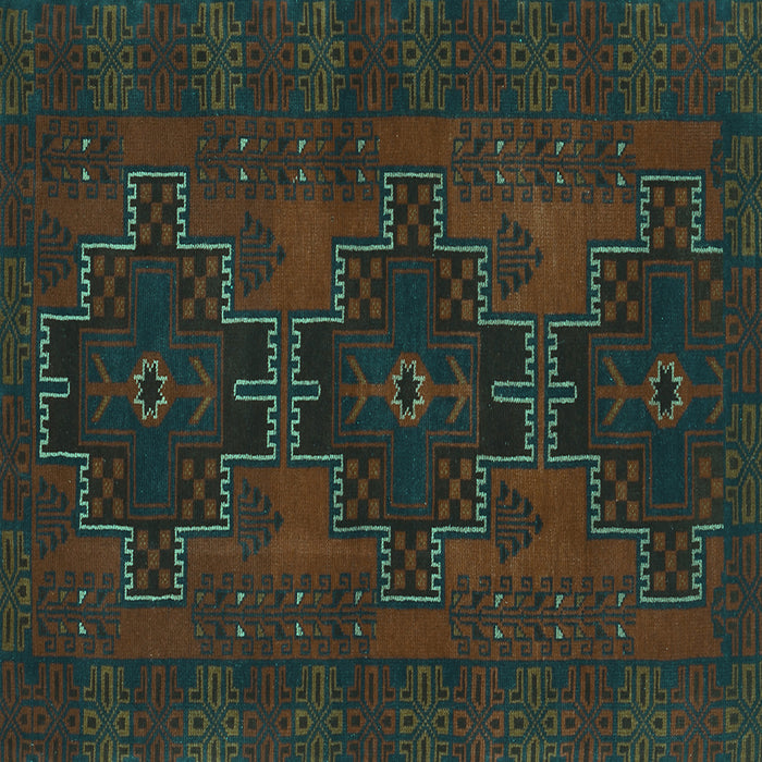 Square Persian Turquoise Traditional Rug, tr1478turq