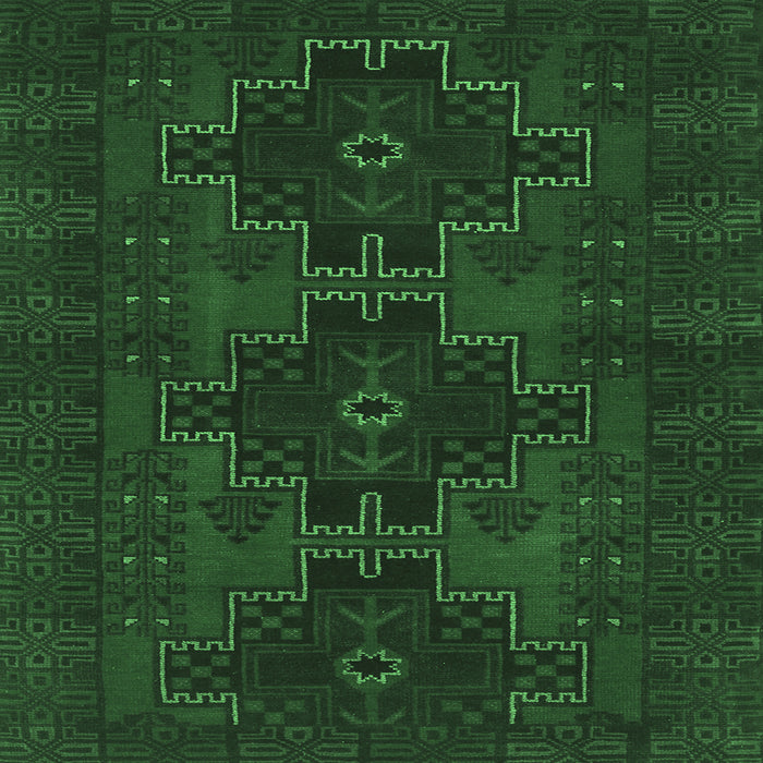 Square Persian Emerald Green Traditional Rug, tr1478emgrn