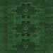 Square Persian Emerald Green Traditional Rug, tr1478emgrn