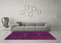 Machine Washable Persian Purple Traditional Rug, wshtr1478pur