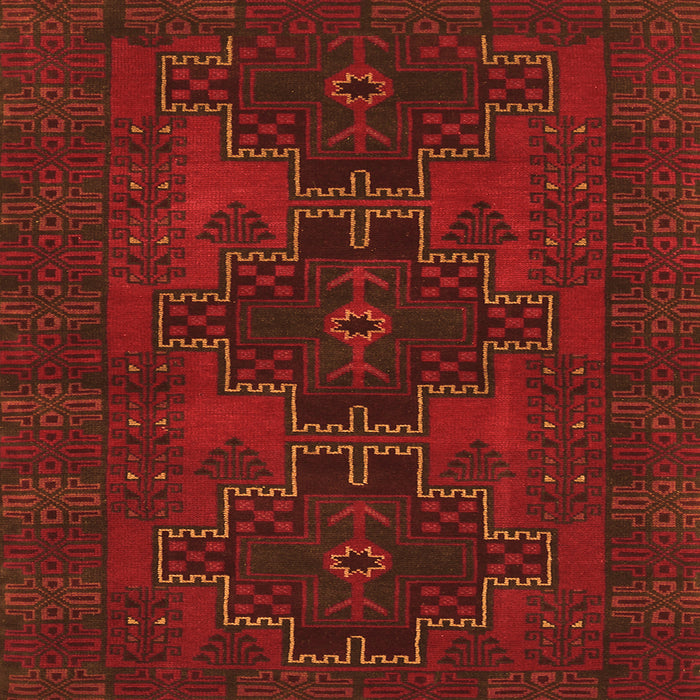 Round Machine Washable Persian Orange Traditional Area Rugs, wshtr1478org