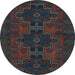 Round Persian Light Blue Traditional Rug, tr1478lblu