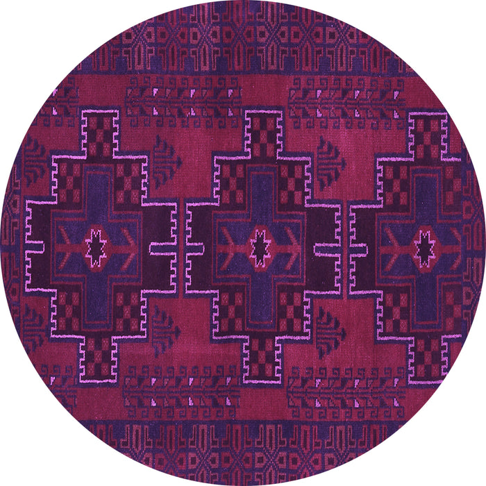 Round Machine Washable Persian Purple Traditional Area Rugs, wshtr1478pur