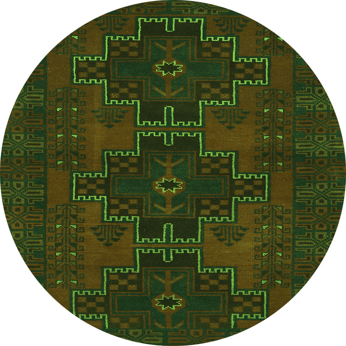 Square Persian Green Traditional Rug, tr1478grn