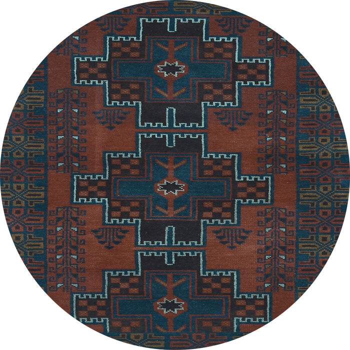 Round Machine Washable Persian Light Blue Traditional Rug, wshtr1478lblu
