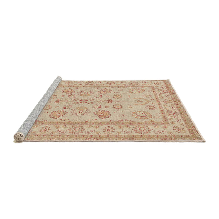 Sideview of Machine Washable Traditional Brown Rug, wshtr1479