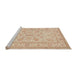 Sideview of Machine Washable Traditional Brown Rug, wshtr1479