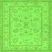 Serging Thickness of Oriental Green Traditional Rug, tr1479grn
