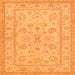 Round Machine Washable Oriental Orange Traditional Area Rugs, wshtr1479org