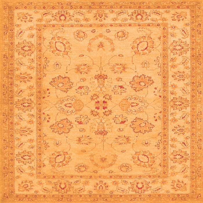 Serging Thickness of Oriental Orange Traditional Rug, tr1479org