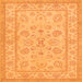 Serging Thickness of Oriental Orange Traditional Rug, tr1479org