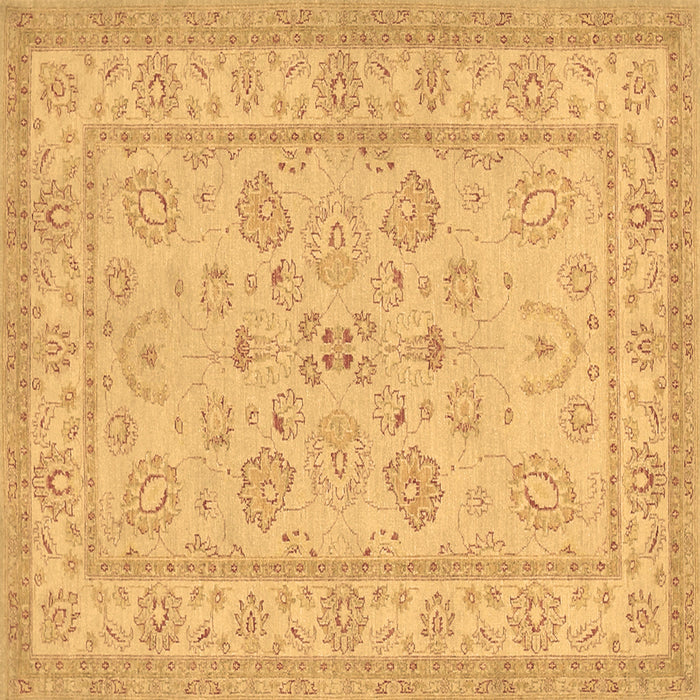 Square Oriental Brown Traditional Rug, tr1479brn