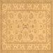Square Oriental Brown Traditional Rug, tr1479brn