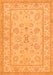 Serging Thickness of Machine Washable Oriental Orange Traditional Area Rugs, wshtr1479org